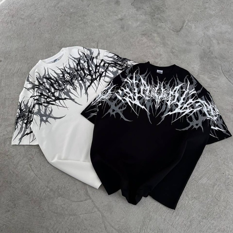 3D Printing Template - เสื้อยืดแขนสั้นลายพิมพ์ 3D สำหรับผู้ใหญ่ สไตล์ลำลอง ระบายอากาศ แห้งเร็ว