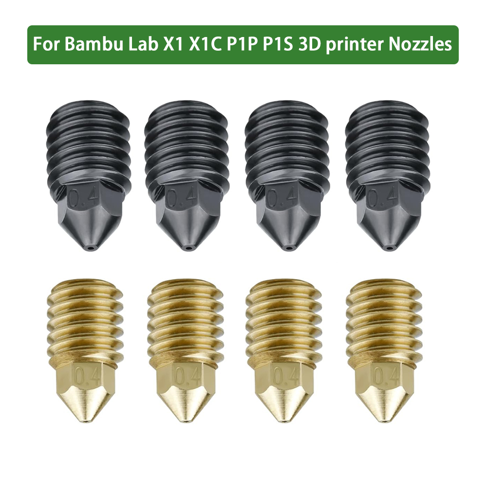 3D Printer Nozzle Brass - สูงเหล็กชุบแข็งหัวฉีดทองเหลืองสําหรับ Bambu Lab X1/X1C/P1P/ P1S 3D