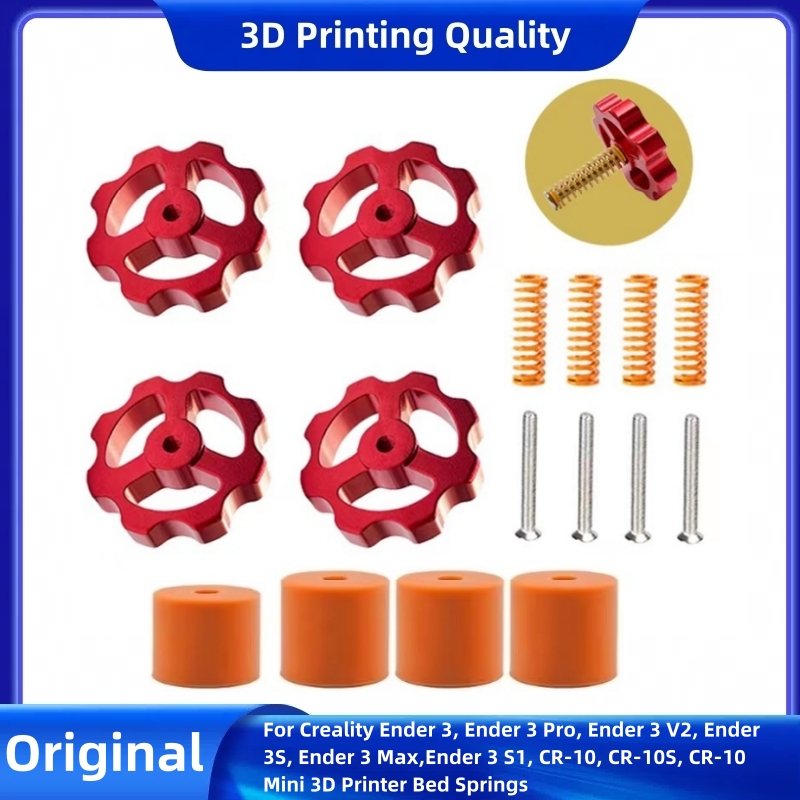 3D Printer Bed Spring - 4PCS 3Dเครื่องพิมพ์เตียงร้อนLeveling Nutsชุด,อะไหล่สําหรับEnder 3 / Ender
