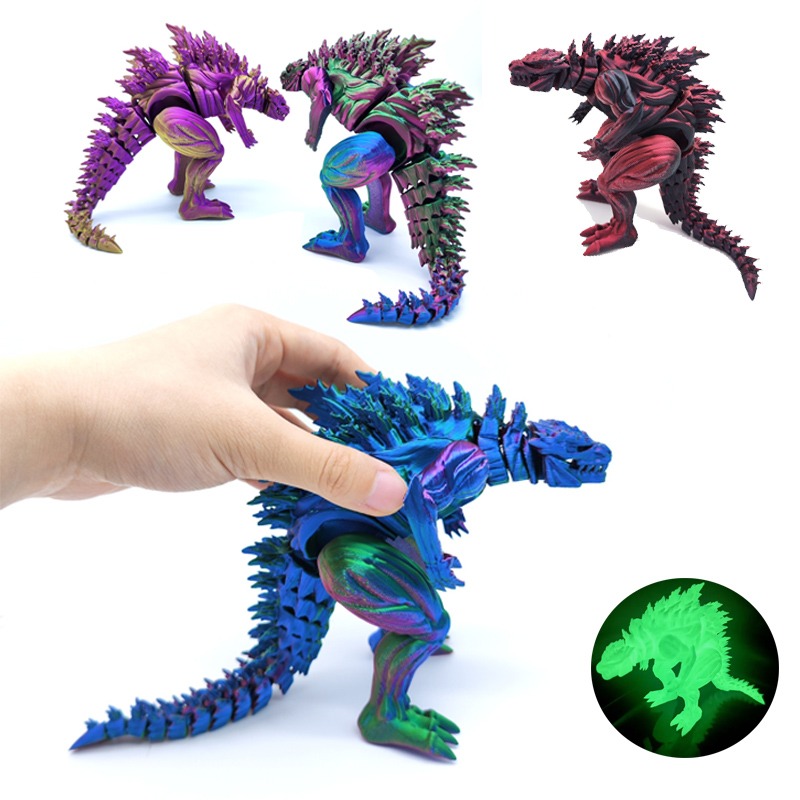 3D Printing Yourself - โมเดลไดโนเสาร์กล้ามเนื้อพิมพ์ 3 มิติ ของเล่นจิ๋ว ฟิกเกอร์มอนสเตอร์ ข้อต่อขยับได้
