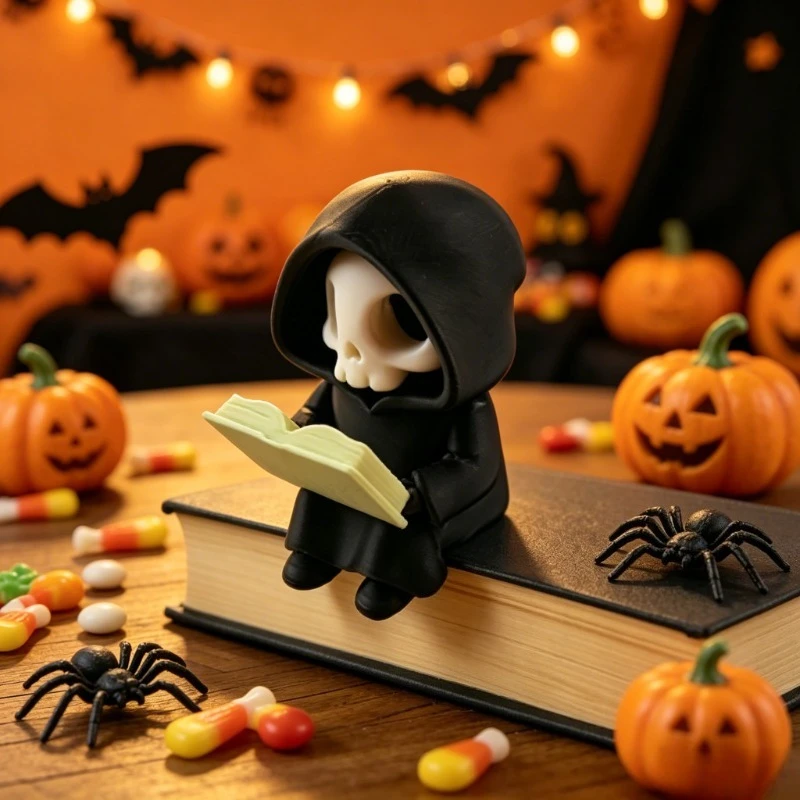 3D Printing Ghosting - ของตกแต่งฮาโลวีน รูปปั้นโกธิคการ์ตูนสร้างสรรค์ พิมพ์ 3 มิติ ของประดับผีน่ารัก