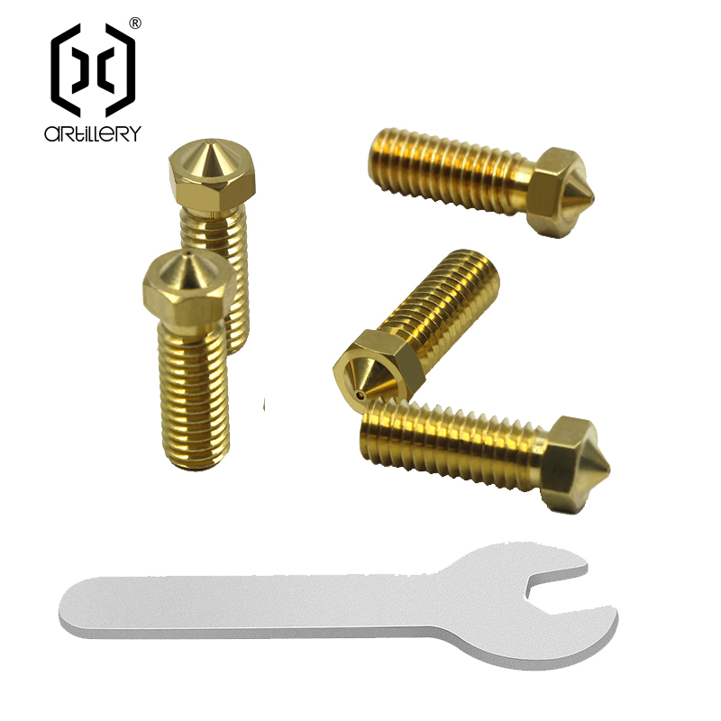 3D Printer Nozzle Brass - E3D ทองเหลืองหัวฉีด0.2/0.4/0.6/0.8มม.ชุดเครื่องมือ Extruder หัวพิมพ์-End เหมาะสำหรับปืนใหญ่ SW-X1/SW-X2/Genius