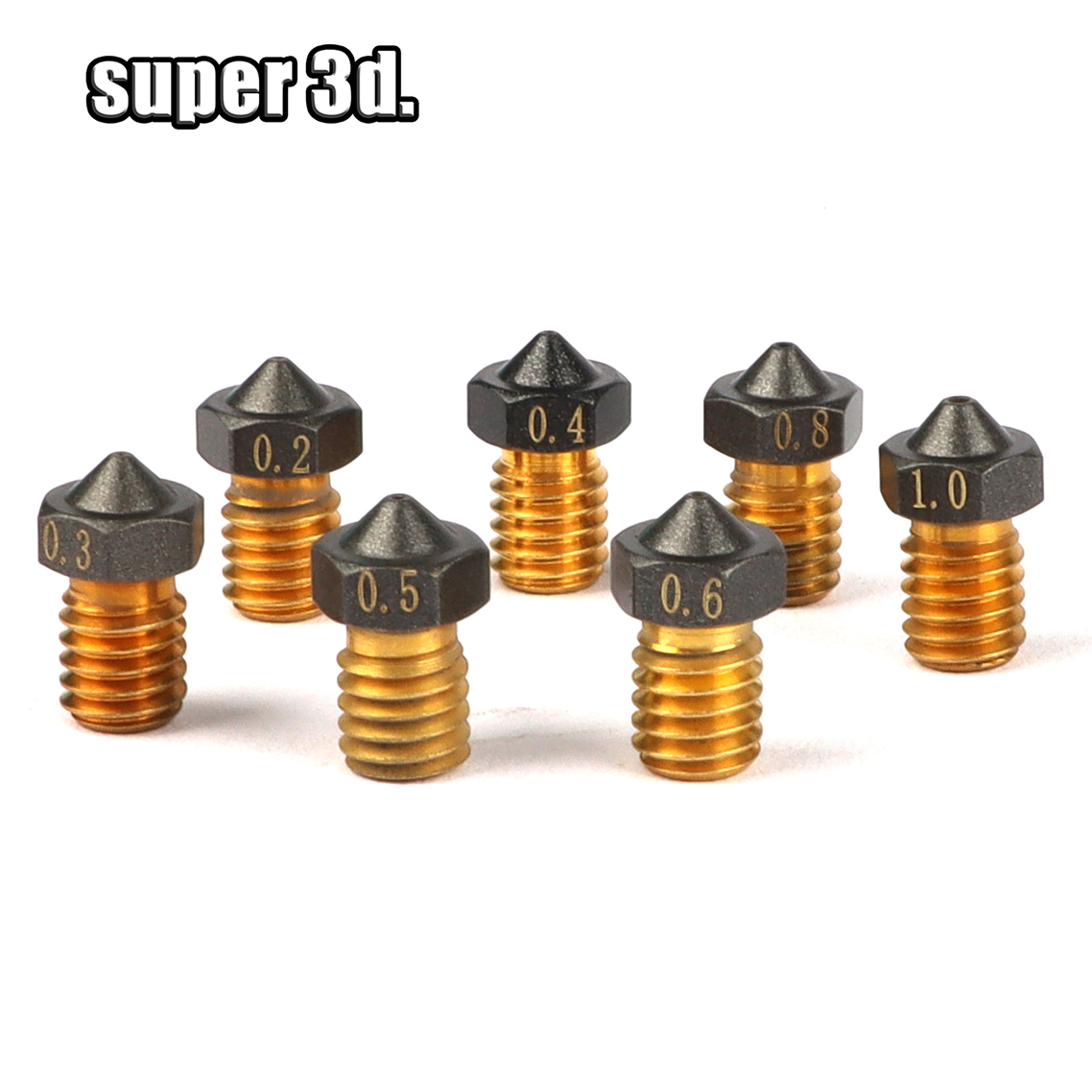 หัวฉีด PTFE แบบ V6 1/4/2/5ชิ้น - 3D Printer Nozzle Brass บทวิจารณ์และราคา