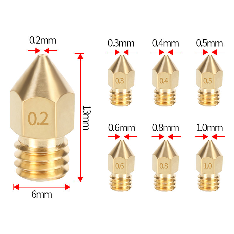 MK8 หัวฉีดทองเหลือง 0.2/0.3/0. - 3D Printer Nozzle Brass บทวิจารณ์และราคา