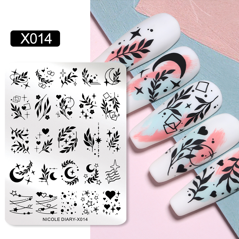 NICOLE DIARY ใบดอกไม้เล็บปั๊มแ - 3D Printing Template บทวิจารณ์และราคา