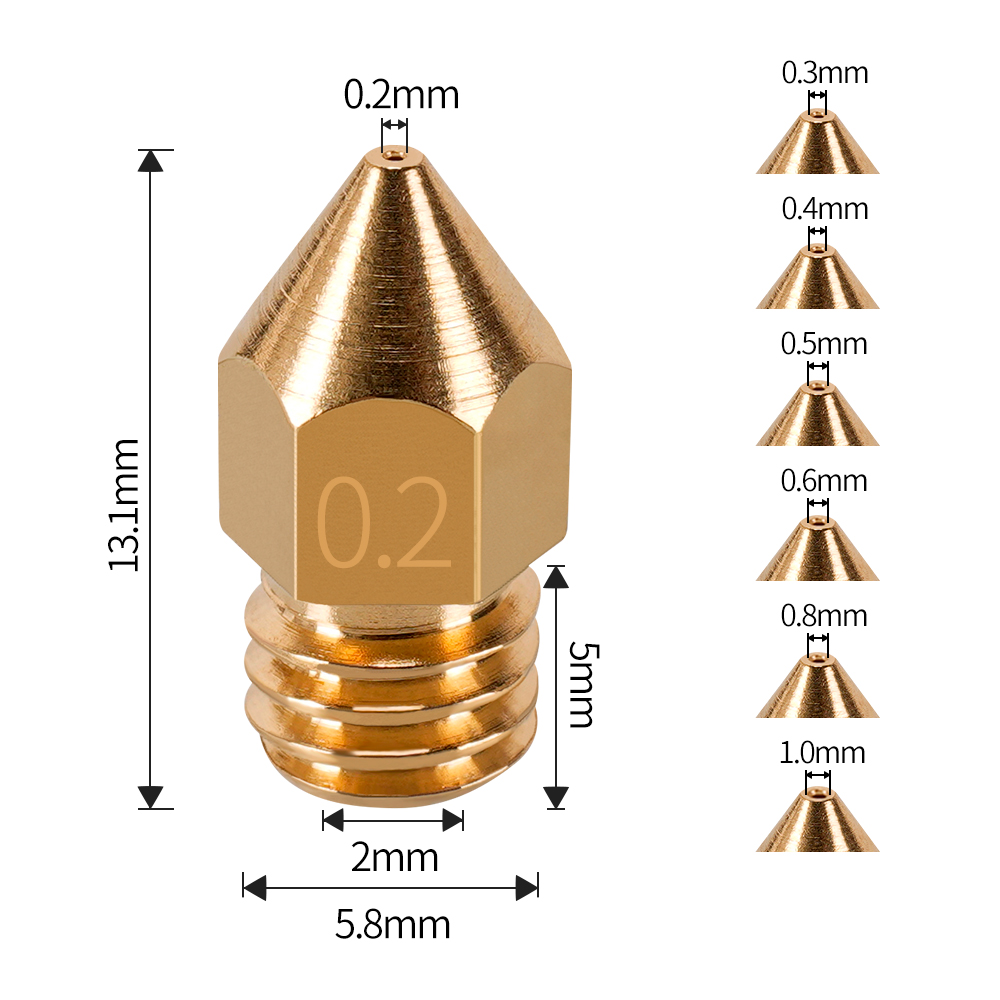 MK7 MK8 หัวฉีด 0.4 มม.0.3 มม.0 - 3D Printer Nozzle Brass บทวิจารณ์และราคา