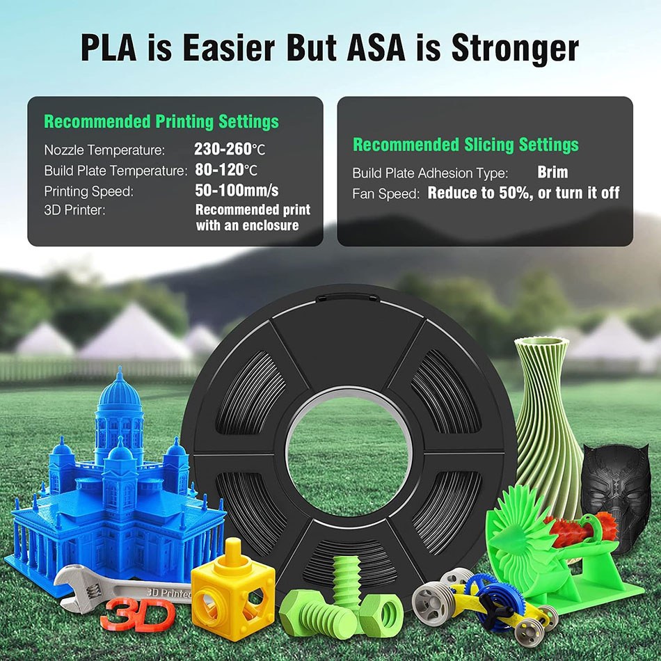 เส้นพลาสติกสำหรับเครื่องพิมพ์ส - Asa Filament Outdoor บทวิจารณ์และราคา
