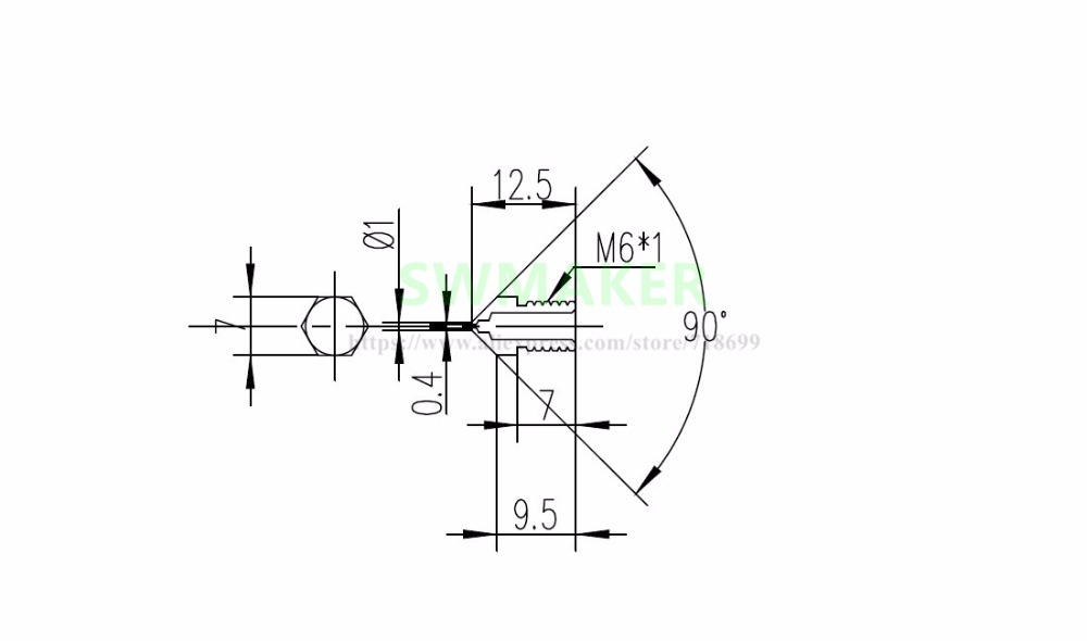 1pcs Ultimaker2 UM2 + ขยายหัวฉ - 3D Printer Nozzle Brass บทวิจารณ์และราคา