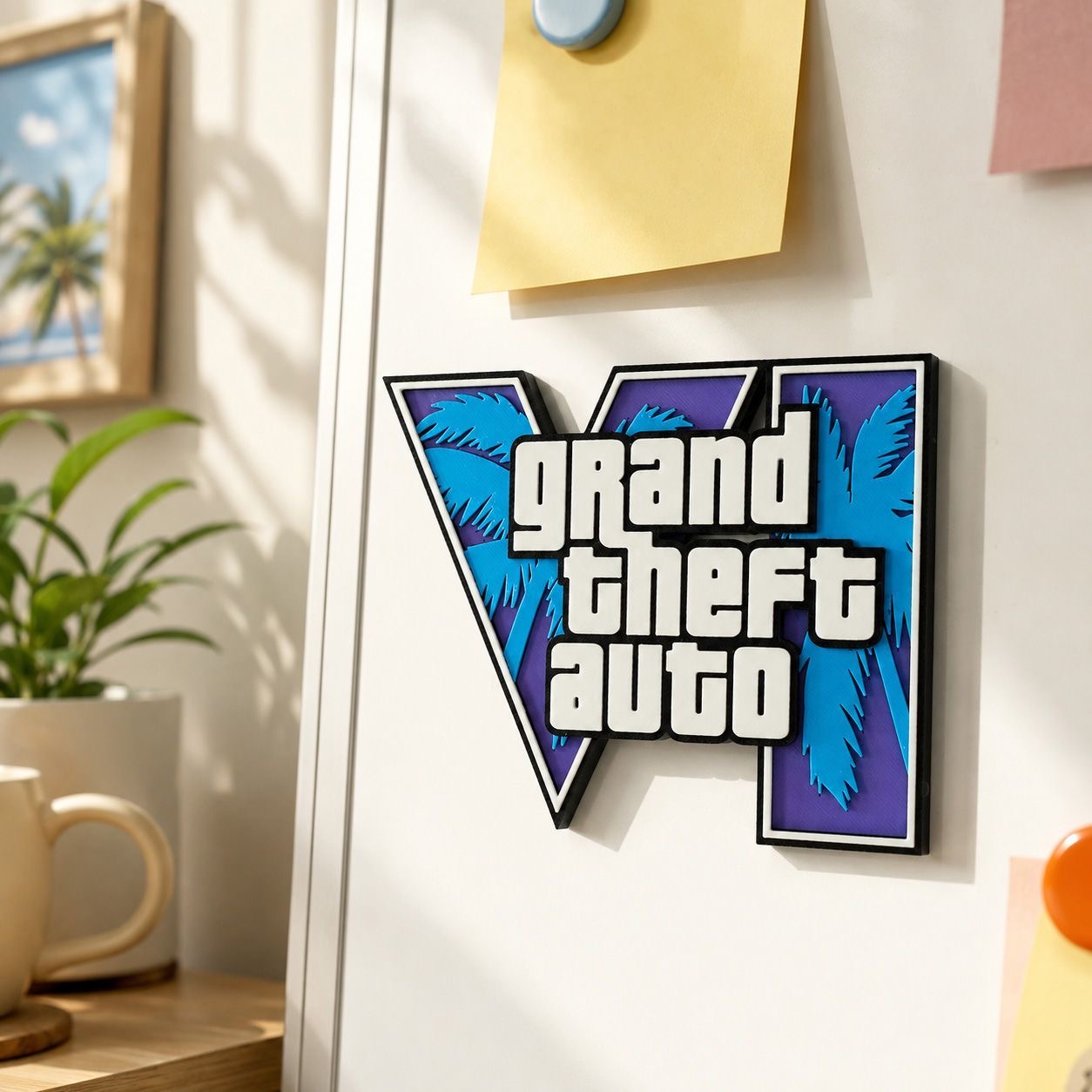 สติกเกอร์แม่เหล็กโลโก้ GTA6 พิ - 3D Printing Yourself บทวิจารณ์และราคา
