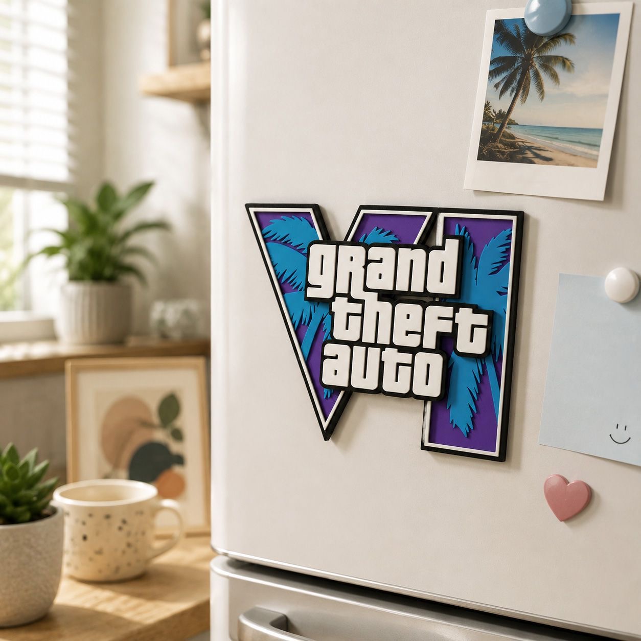 สติกเกอร์แม่เหล็กโลโก้ GTA6 พิ - 3D Printing Yourself บทวิจารณ์และราคา
