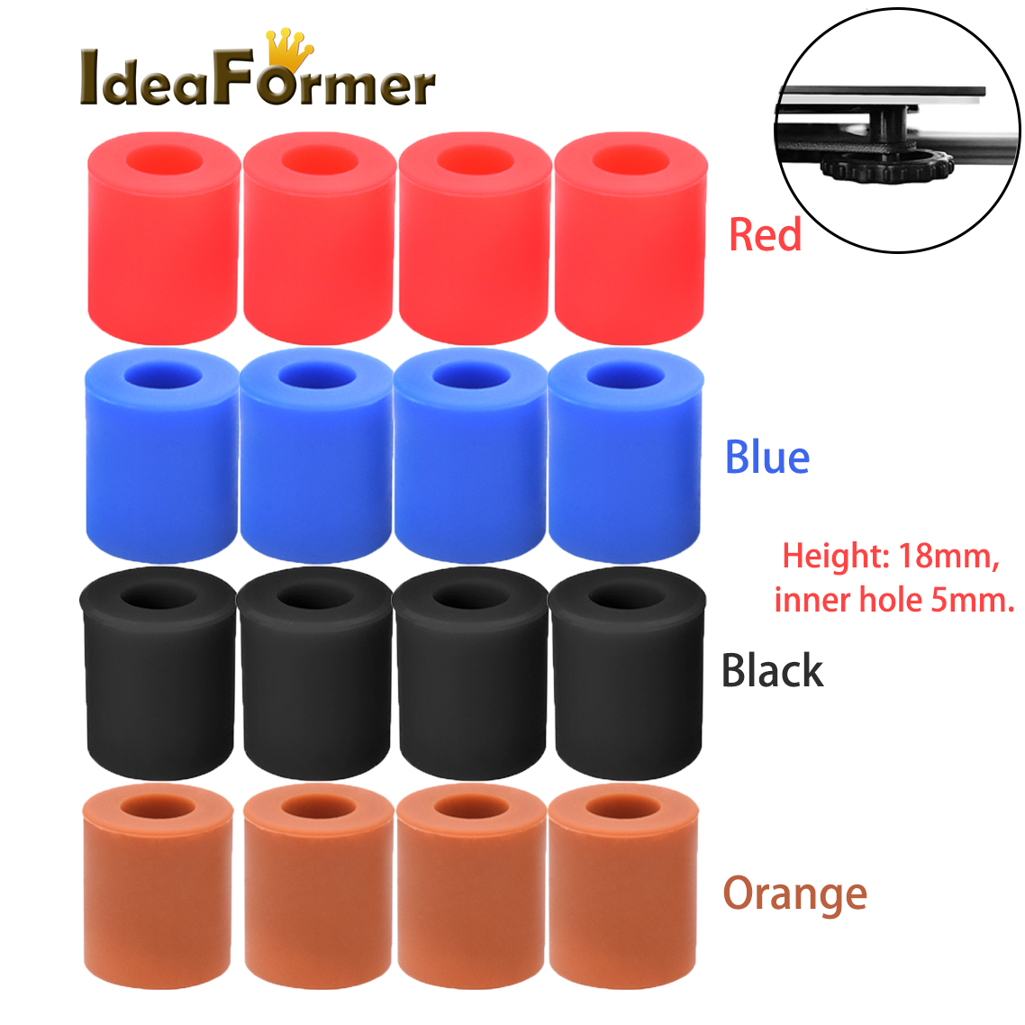 IdeaFormer 4Pcs ซิลิโคน Solid  - 3D Printer Bed Spring บทวิจารณ์และราคา